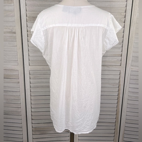 ANANDAS COLLECTION Boho Embroidered Blouse White/Blue-Large - Picture 3 of 3